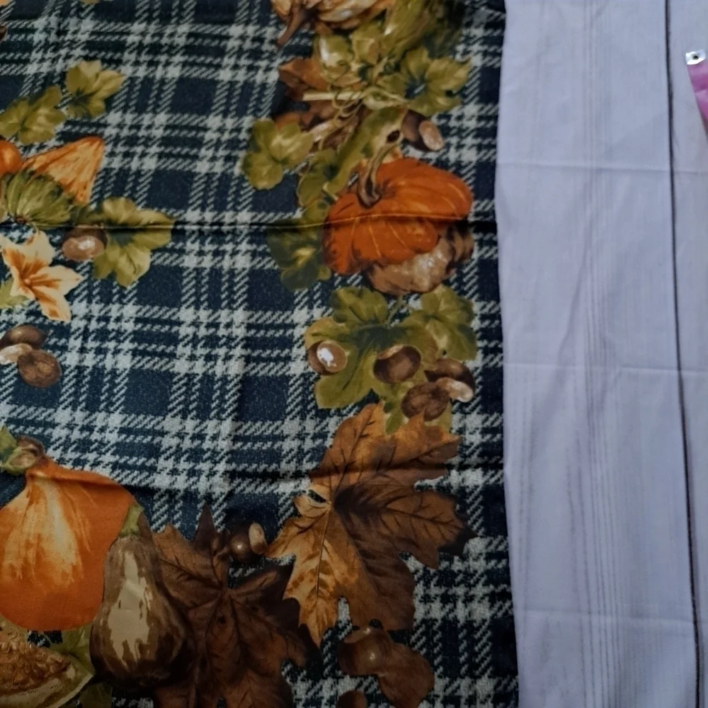 Punpkin Gourd Acorn Plaid Autumn Scarf
